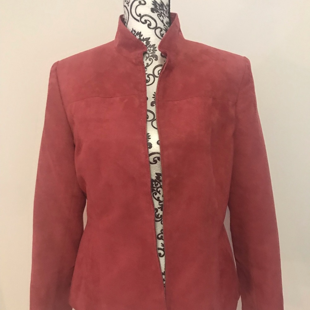 100% Suede Red Motorcycle Jacket